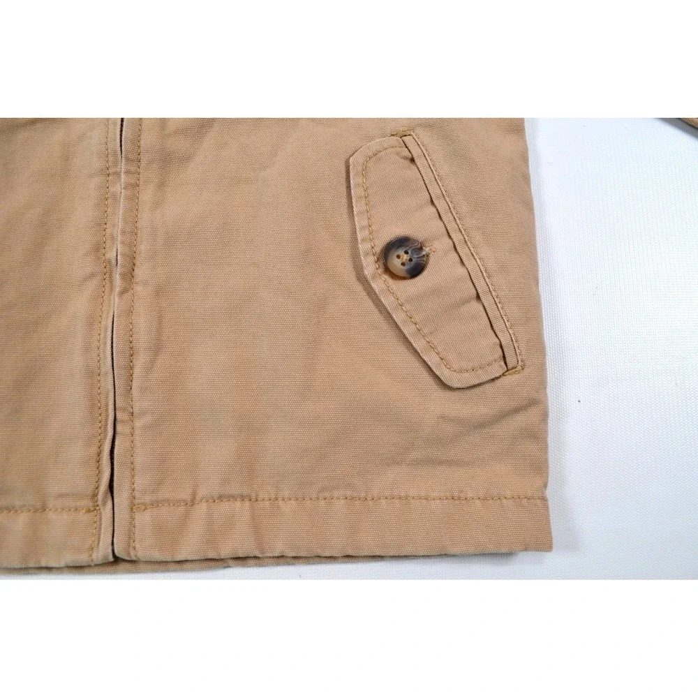 Children's Place Beige Canvas Bomber Jacket Size Small 5/6 Full Zip Nwt's